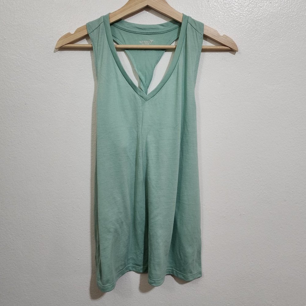 Old Navy Light Blue Racerback Twist Athletic Tank Top Women's Size Small